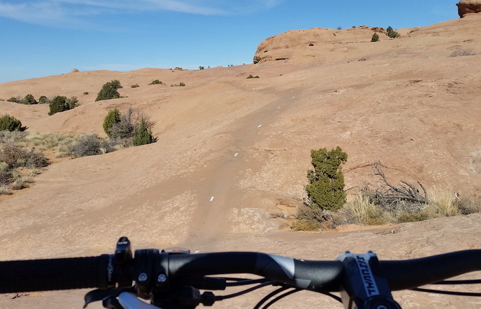 USA Road Trip - David riding Slickrock, Moab